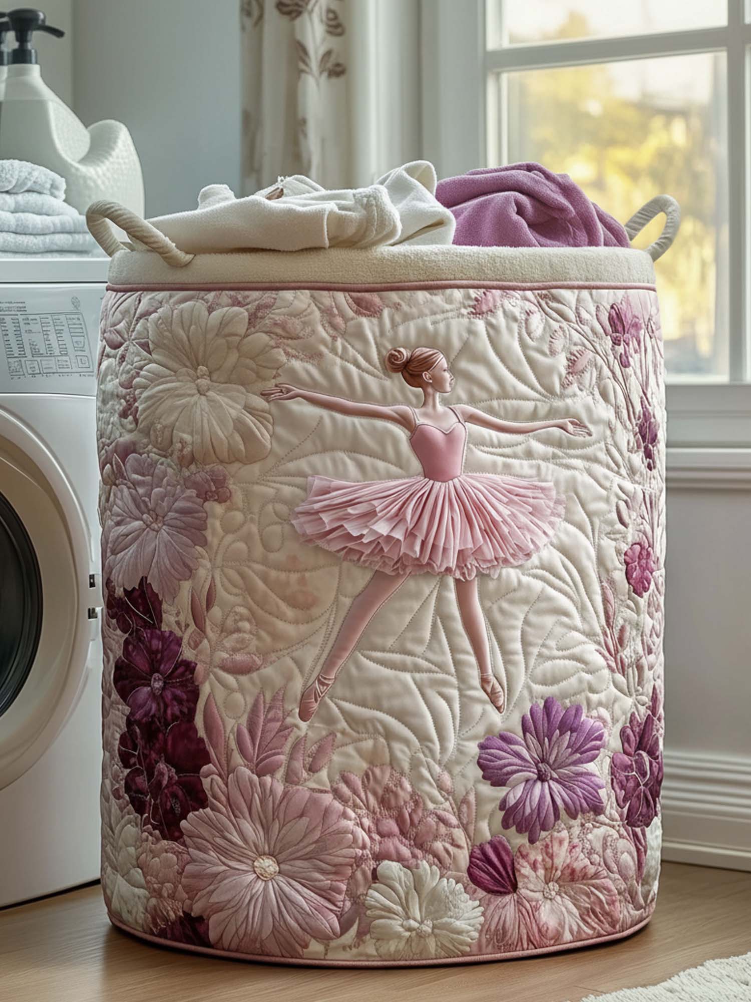 Ballerina Quilted Laundry Basket