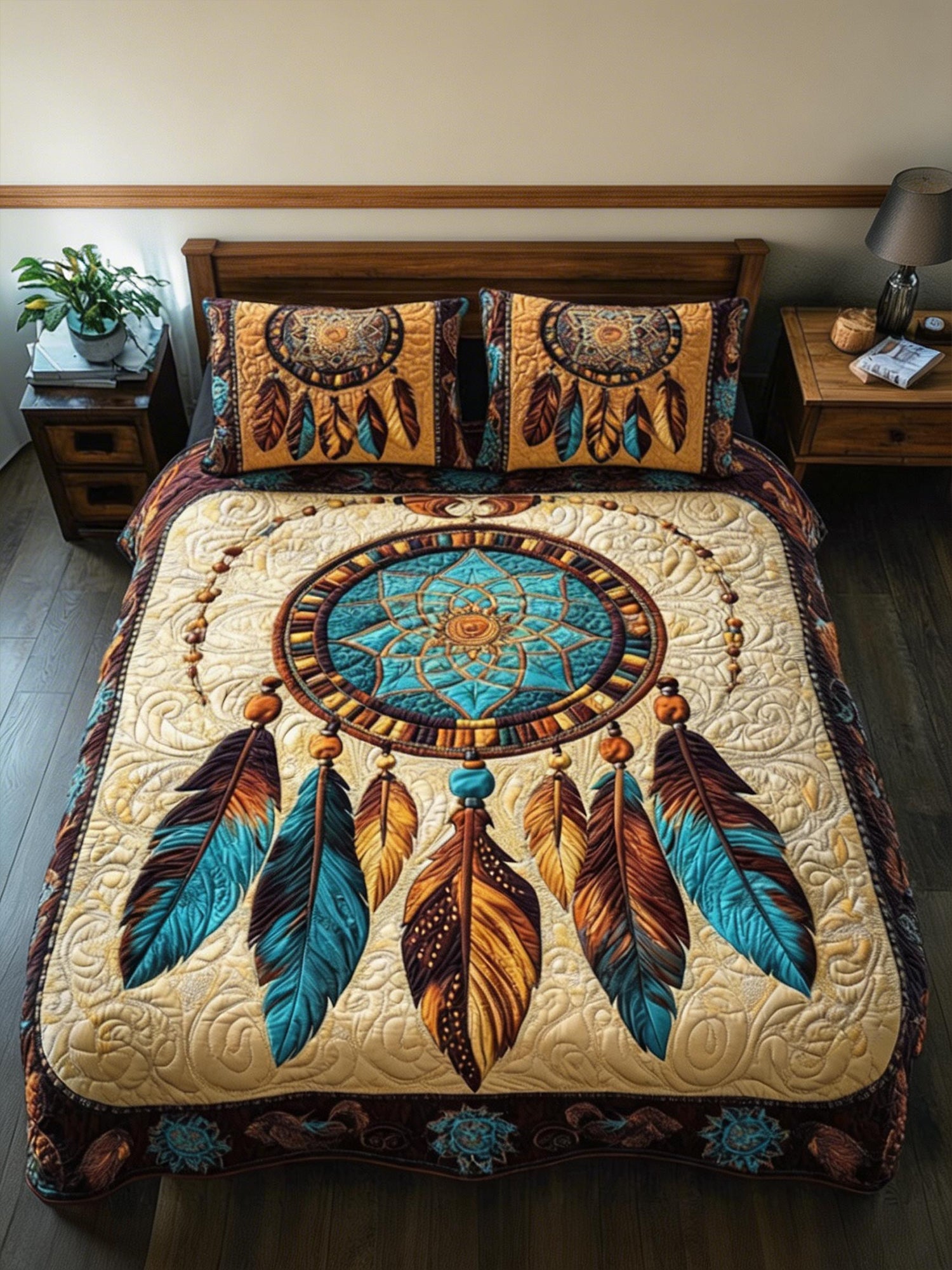 Mystic Dreamcatcher 3-Piece Quilted Bedding Set
