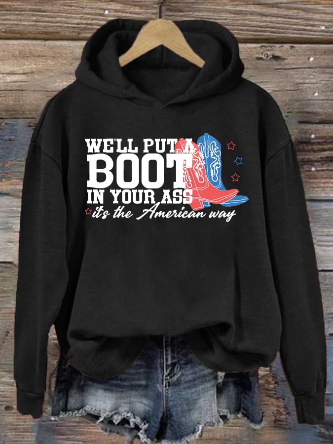 Women's Courtesy of the Red, White and Blue Cowboy Hoodie
