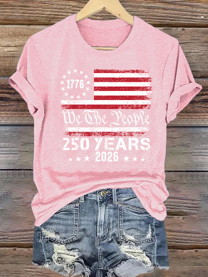 Women's 250 YEARS Print Round-Neck T-Shirt