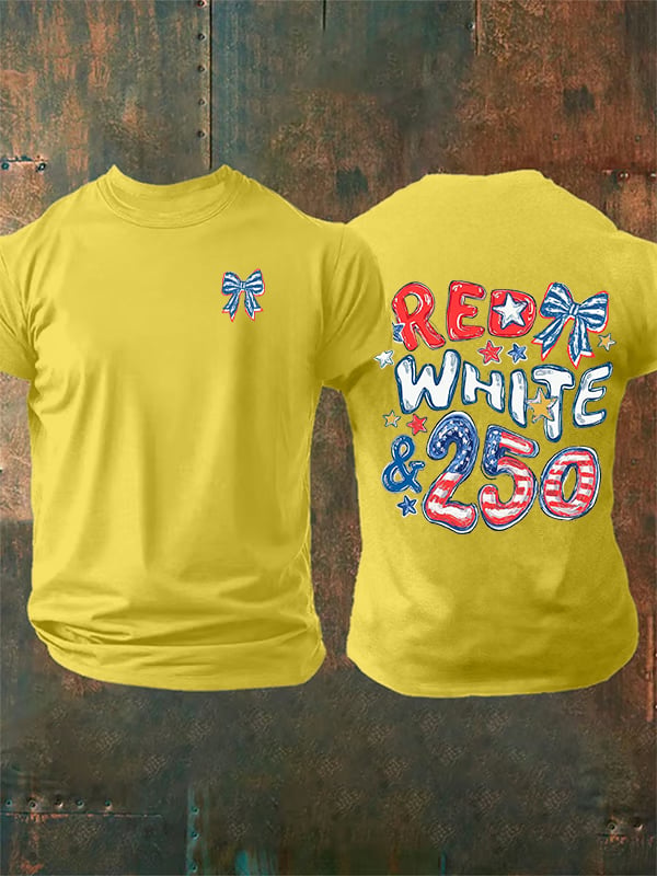 Men's RED WHITE &250 Print T-Shirt