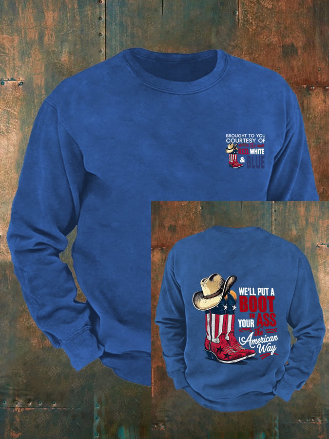 🔥Buy 3 Get 15% Off Men's WE'LL PUT A B00T IN YOUR ASS Print Sweatshirt