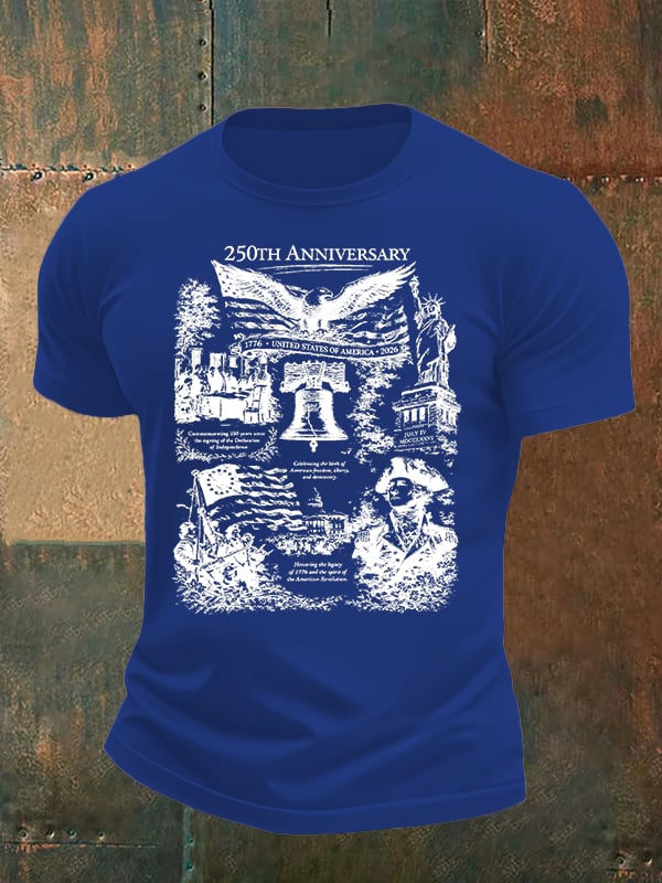 Men's Retro USA 250th Anniversary Print T-Shirt