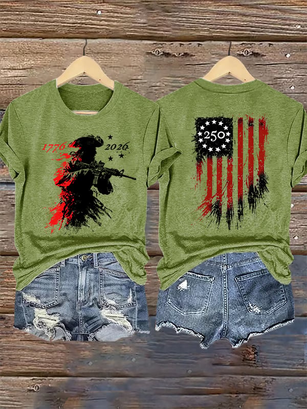 Women's 250 YEARS Round-neck Printed T-Shirt