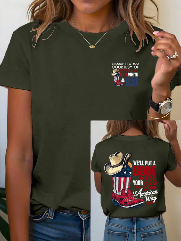 🔥Buy 3 Get 15% Off Women's WE'LL PUT A B00T IN YOUR ASS Print T-Shirt