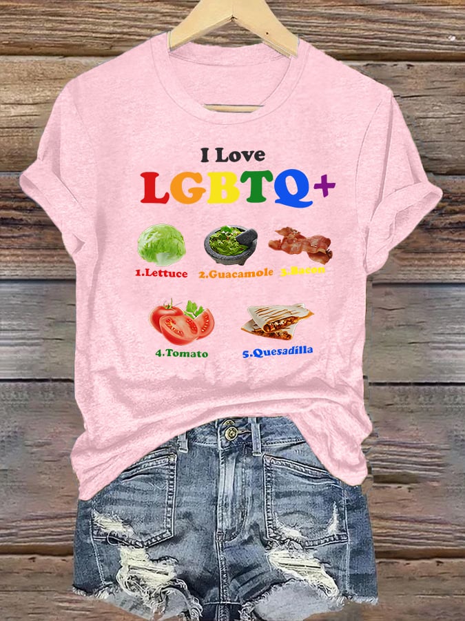 Women's LGBTQ+ Pride Graphic Tee for Food Lovers