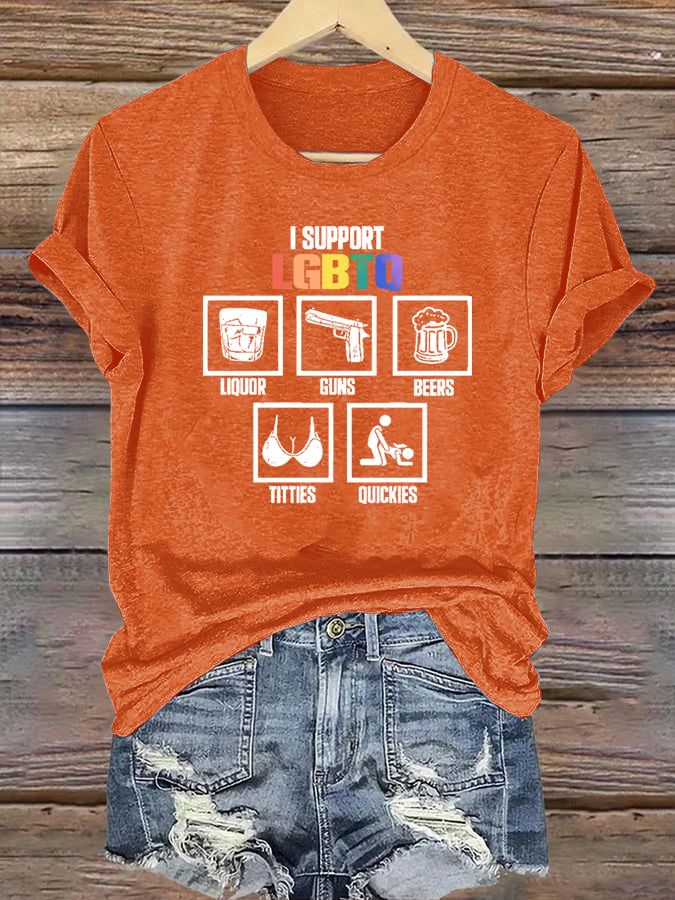 Women's  I support LGBTQ Print T-shirt