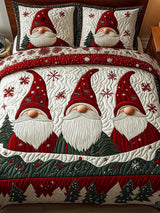 Gnome Joy 3-Piece  Quilted Bedding Set