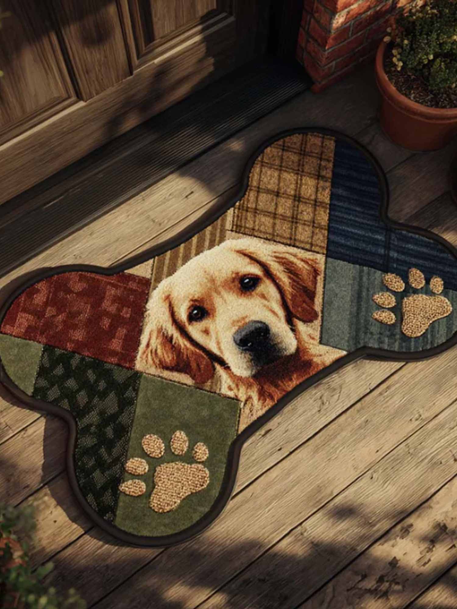 Classic Golden Retriever Custom Shape Doormat