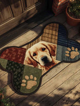 Classic Golden Retriever Custom Shape Doormat
