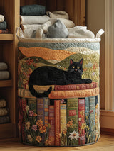Cozy Cat Quilted Laundry Basket