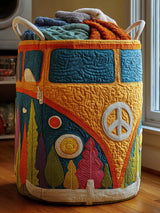 Hippie Van Quilted Laundry Basket