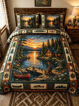 Lakeside Sunset 3-Piece Quilted Bedding Set