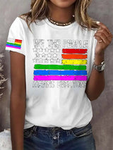 Retro We The People Means Everyone Print T-Shirt