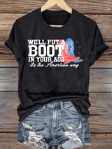 Women's  Courtesy of the Red, White and Blue Cowboy T-Shirt