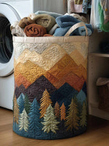 Forest Landscape Quilted Laundry Basket