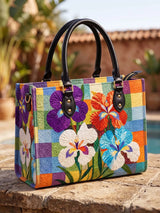 Iris Quilted Leather Strap Bible Handbag