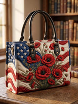 Patriot Petal Quilted Leather Strap Bible Handbag