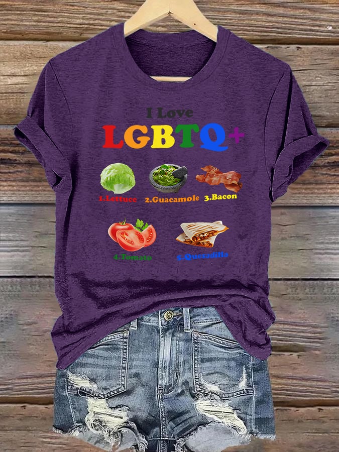 Women's  LGBTQ+ Pride Graphic Tee for Food Lovers