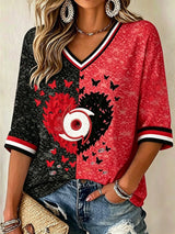Women's Ice Hockey Print Casual T-Shirt