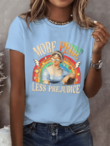 Women's Gay Month Rainbow Print Casual Crew Neck   T-Shirt