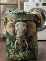 Majestic Elephant Quilted Laundry Basket