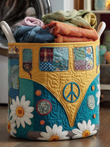 Hippie Van Quilted Laundry Basket
