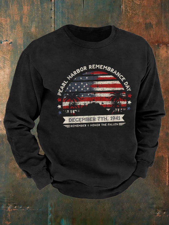 🔥Buy 3 Get 15% Off Men's  Pearl Harbor Memorial Day Hawaii USA Flag Day of Infamy Sweatshirt