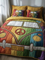 Hippie Van Peace 3- Piece Quilted Bedding Set