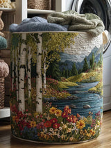 Birch Forest Quilted Laundry Basket