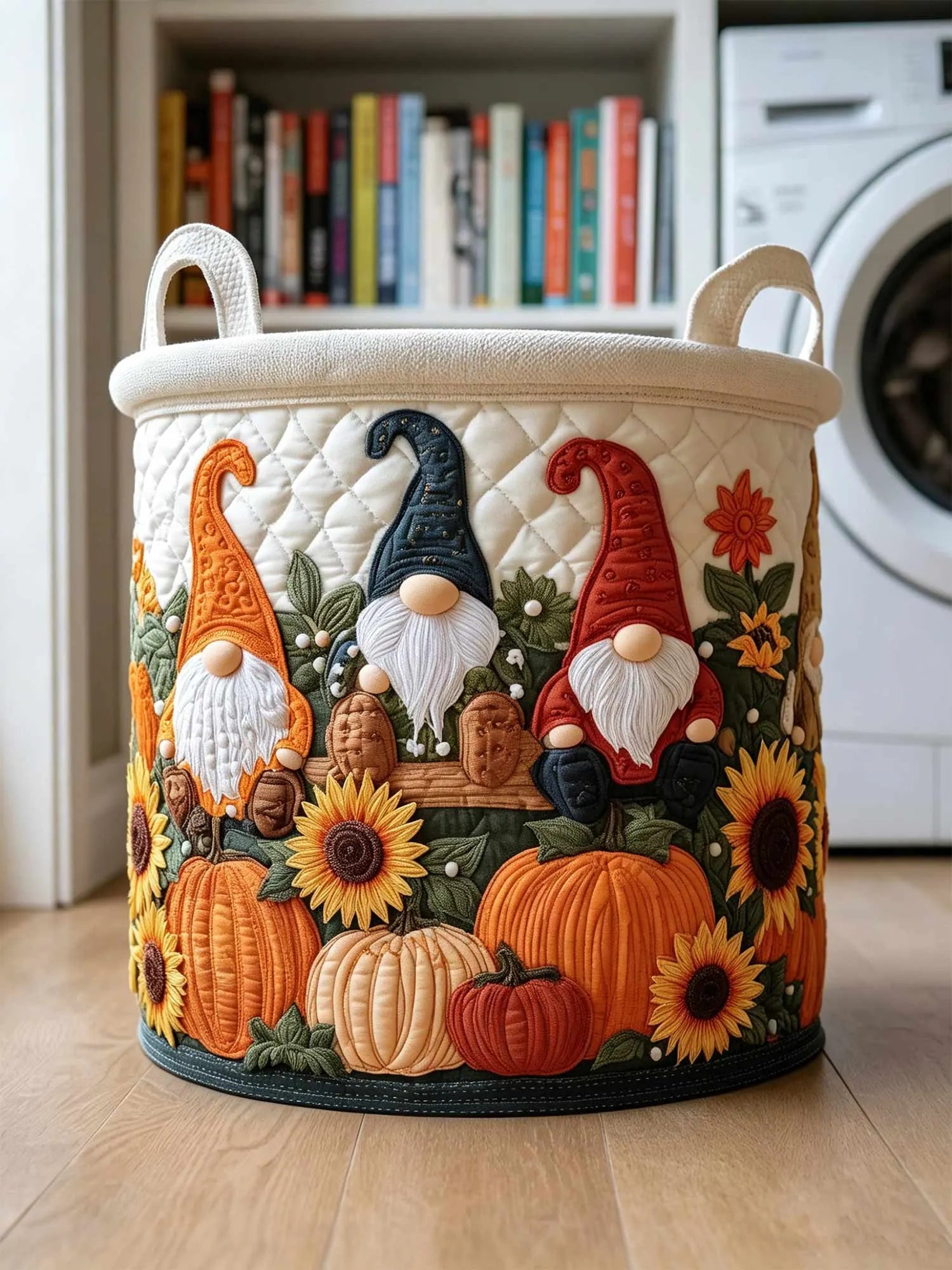 Autumn Whimsy Quilted Laundry Basket