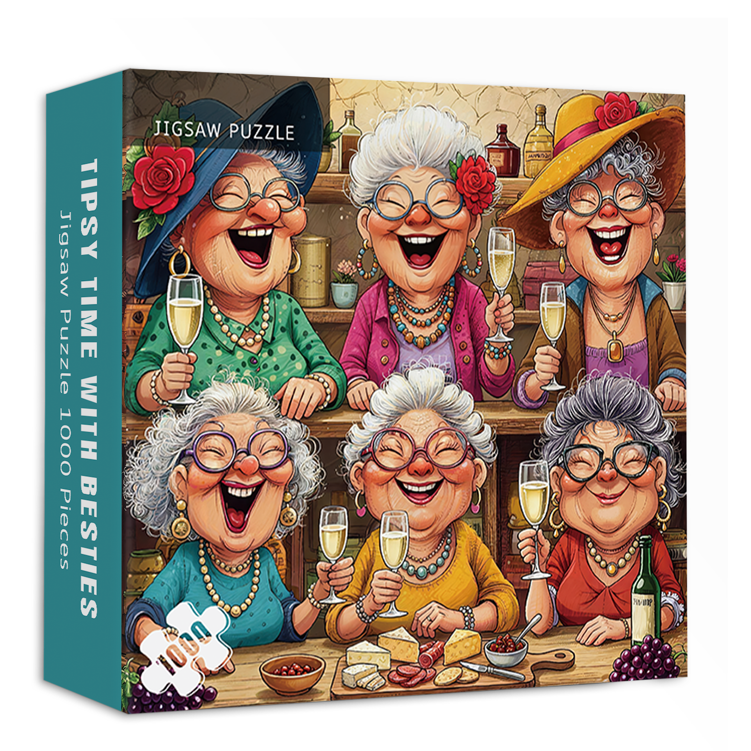 Tipsy Time with Besties Jigsaw Puzzle 1000 Pieces