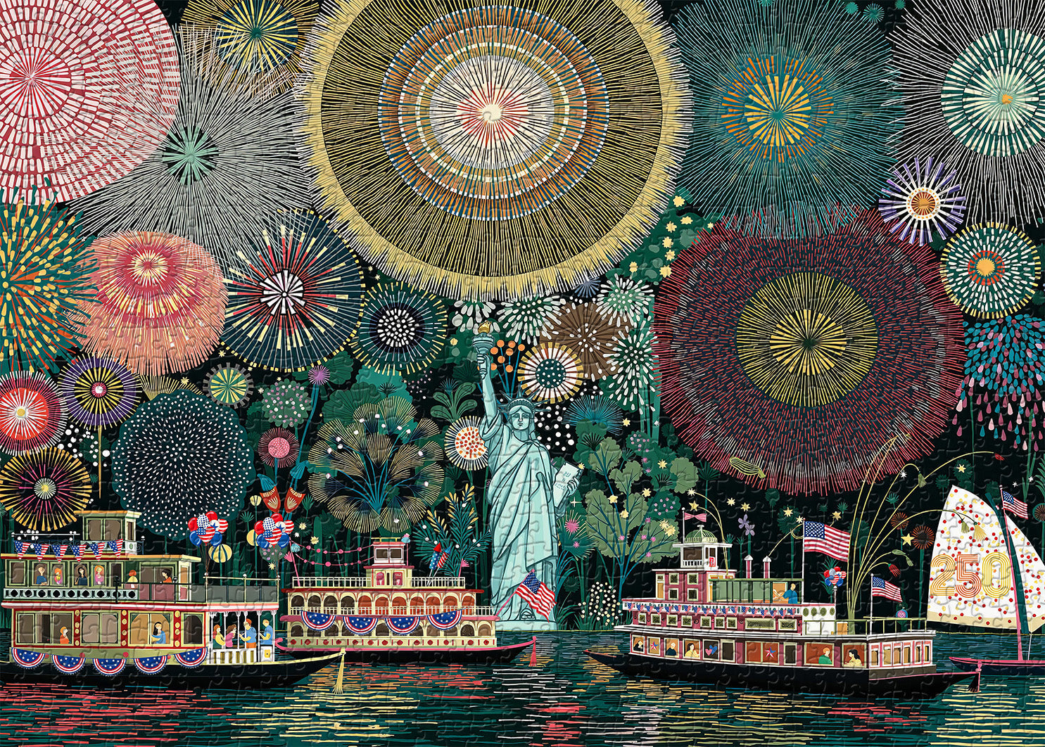 Fireworks Over Freedom Jigsaw Puzzle 1000 Pieces