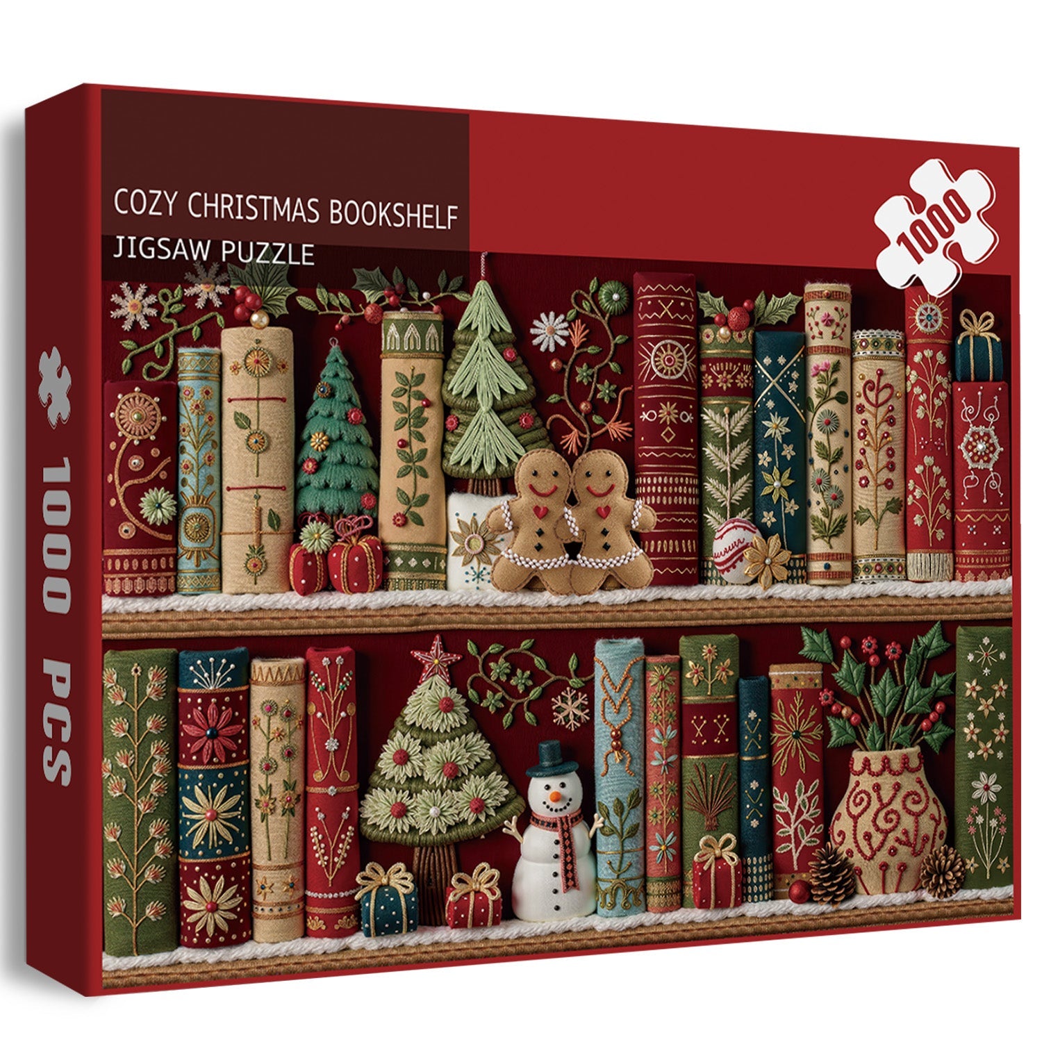 Cozy Christmas Bookshelf Jigsaw Puzzles 500/1000 Pieces