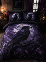 Moonlit Raven Nocturne 3‐Piece Quilted Bedding Set