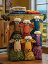 Cute Sheep Quilted Laundry Basket