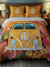 Hippie Van Peace 3- Piece Quilted Bedding Set
