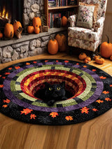 Pumpkin shadow Quilted Christmas Round Mat