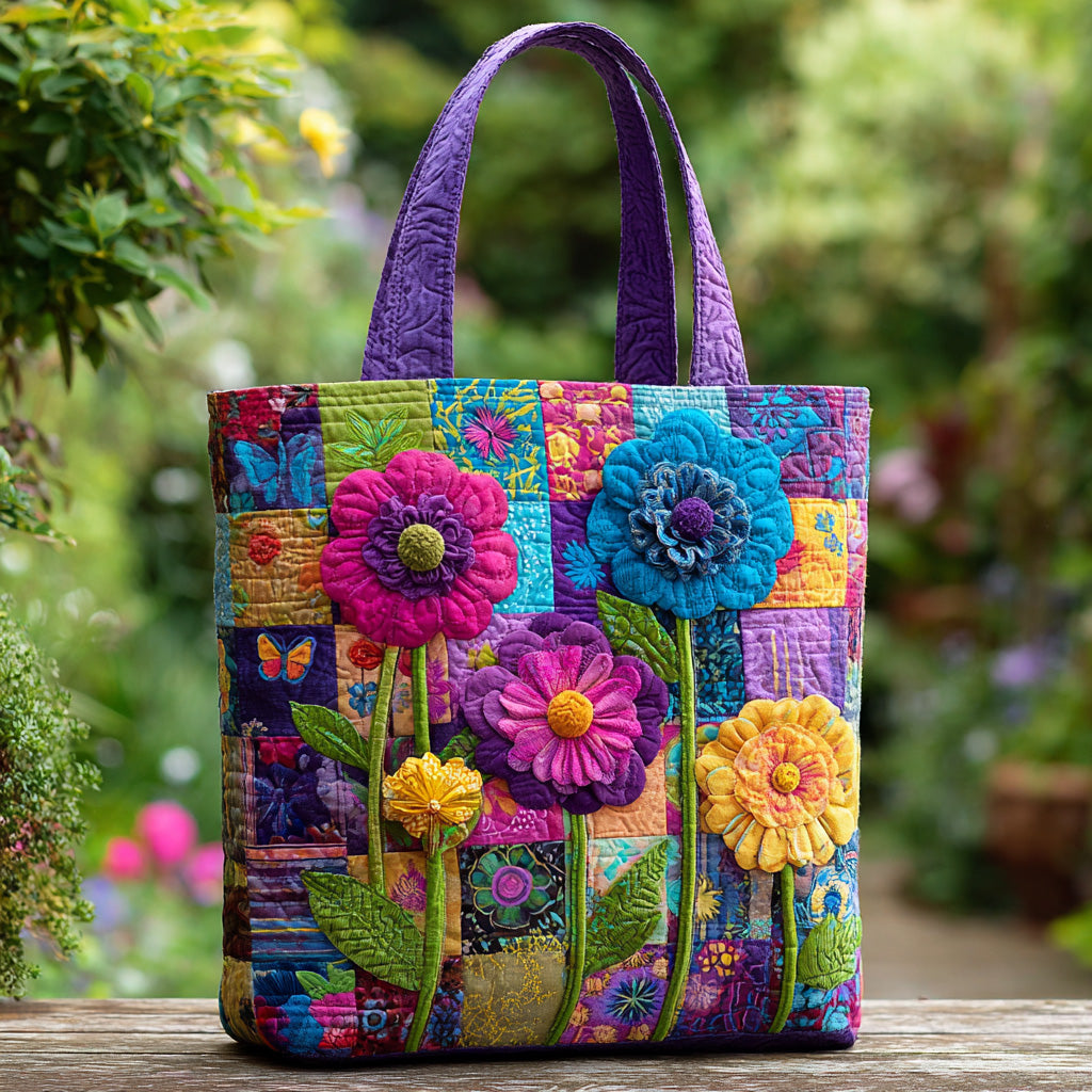 Wildflower Dreams Quilted Tote  Bag