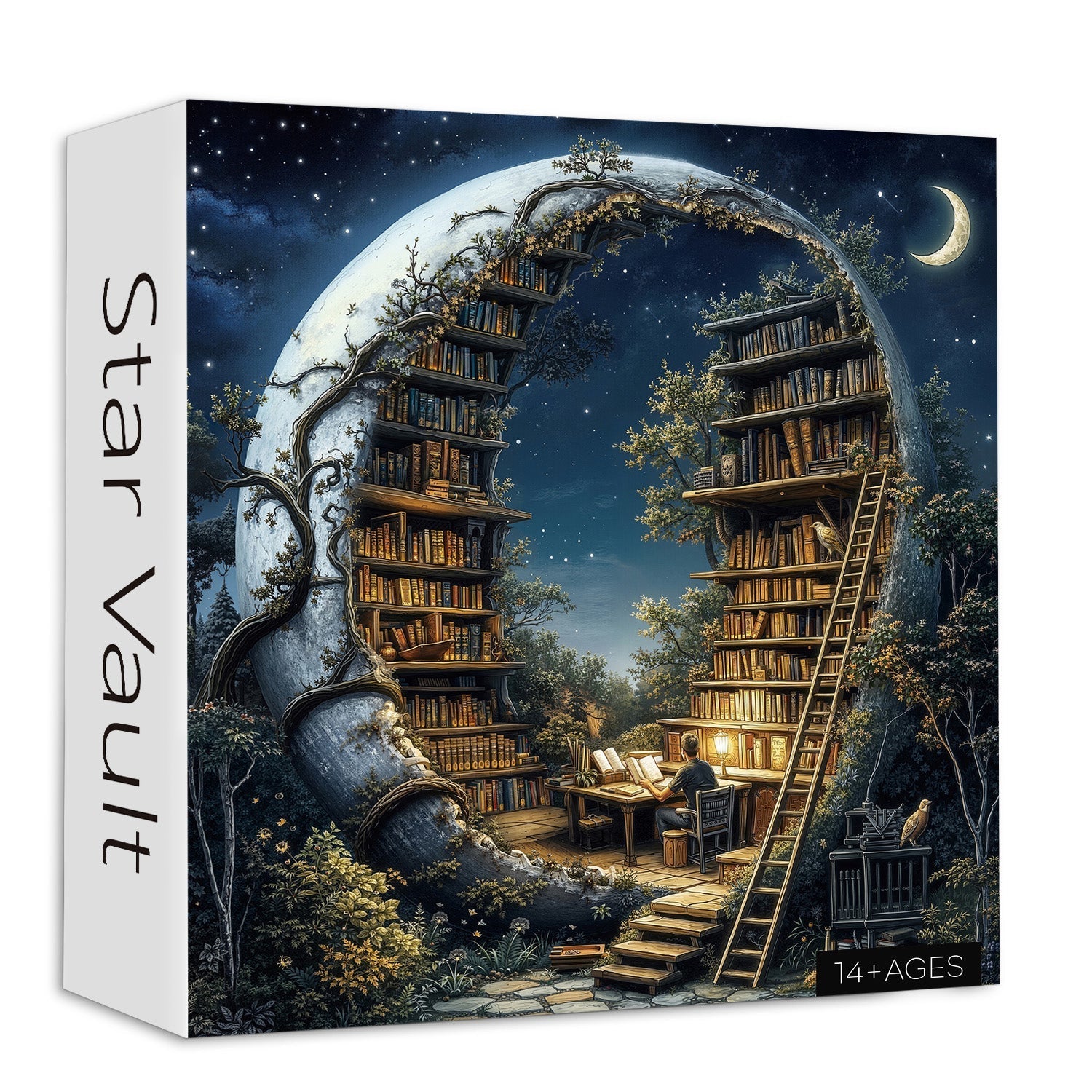 Vintage Forest Bookshelf Jigsaw Puzzle 1000 Pieces