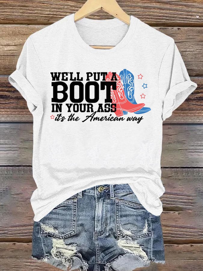 Women's  Courtesy of the Red, White and Blue Cowboy T-Shirt