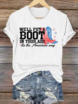 Women's  Courtesy of the Red, White and Blue Cowboy T-Shirt