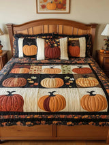 Halloween Pumpkin 3‐Piece Quilted Bedding Set