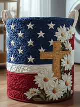 Liberty Cross Quilted Laundry Basket