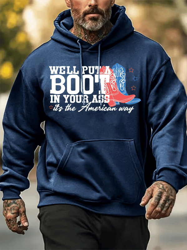 Men's  Courtesy of the Red, White and Blue Cowboy  Hoodie