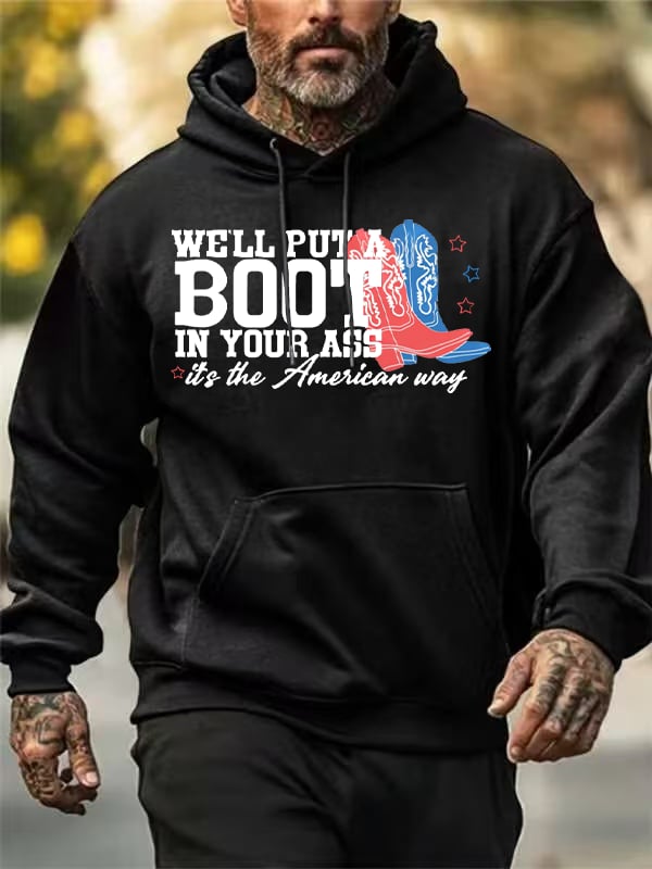 Men's  Courtesy of the Red, White and Blue Cowboy  Hoodie