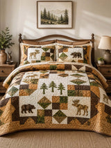 Woodland Wildlife Quilted 3-Piece Bedding Set