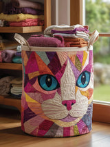 Catitude Quilted Laundry Basket