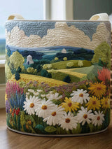 Daisy Meadow Quilted Laundry Basket