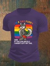 Men's I'm a gay furry Funny LGBTQ Pride Month Shirt